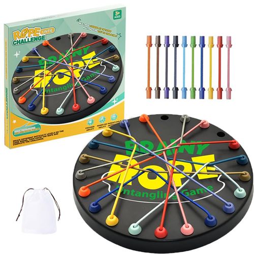 Rope Untangling Puzzle Game, Educational Strategy Board Game for Kids & Adults, Family Travel Party Games with Multi-Level Challenges, Gifts for All Ages