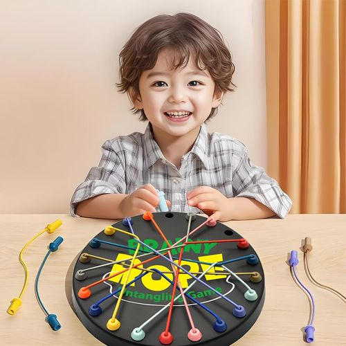 Rope Untangling Puzzle Game, Educational Strategy Board Game for Kids & Adults, Family Travel Party Games with Multi-Level Challenges, Gifts for All Ages