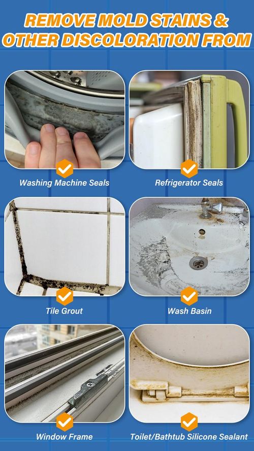 AZQPOD & BUBCLEAN Mold Remover Gel with Scrub Brush (3pcs)