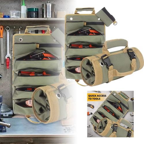 Generic Roll Up Tool Bag Organizer, Multi Tool Wrench Roll Tool Storage Bag