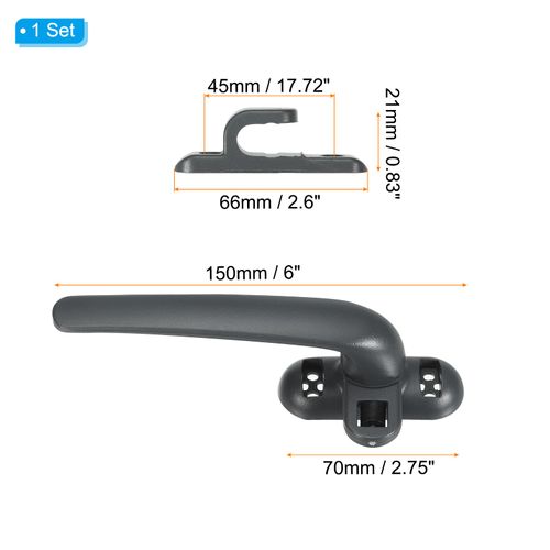 PATIKIL Aluminum Alloy Window HandleBlack (Right Hand)