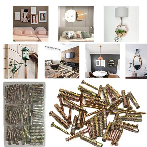 100pcs Tree Shaped Steel Wall Anchor with Screws for Hollow Wall