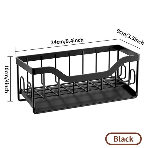No-Hole Household Kitchen Countertop Esponja Drenagem Armazenamento Rack Toalha Bar + Pendurado Adesivos