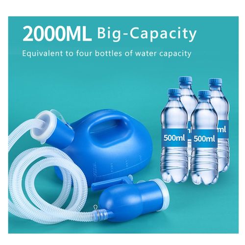 Male Urinal Bottle 68 OZ Portable Urinals for Men Hose with Lid