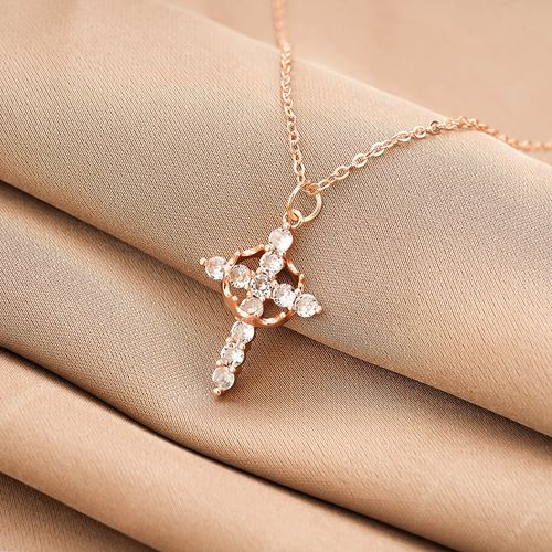 Plated Crown Cross Necklace