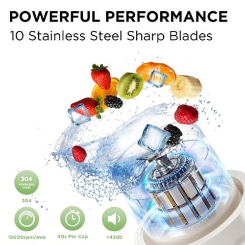 Portable Blender for Shakes and Smoothies with 27oz Cup and Lid