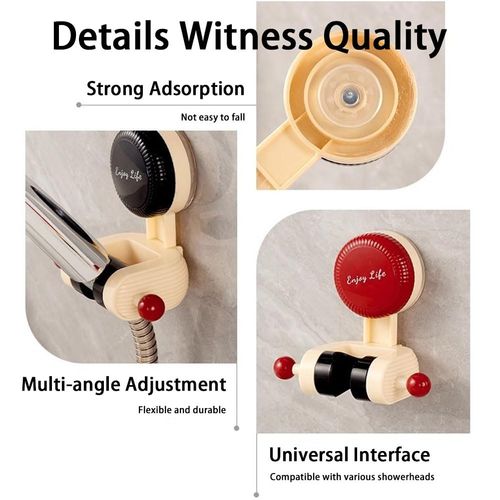 Adjustable Suction Cup Shower Holder（red)