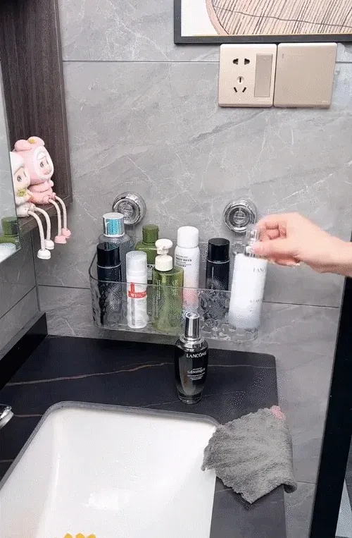 ✨Light Luxury Style Glacier Pattern Suction Cup Shelf