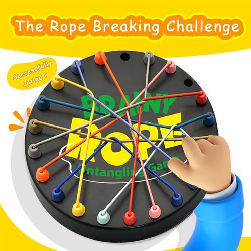Rope Untangling Puzzle Game, Educational Strategy Board Game for Kids & Adults, Family Travel Party Games with Multi-Level Challenges, Gifts for All Ages