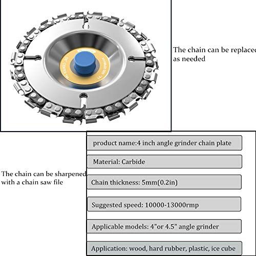 🔥Last Day 49% OFF 4 Inch 22 Tooth Angle Grinder Dedicated Chain Disc Woodwork Carving Chain Saw Disc Angle Grinding Disc Slotting Saw Blade Tool