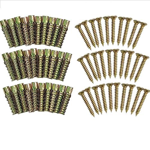 100pcs Tree Shaped Steel Wall Anchor with Screws for Hollow Wall