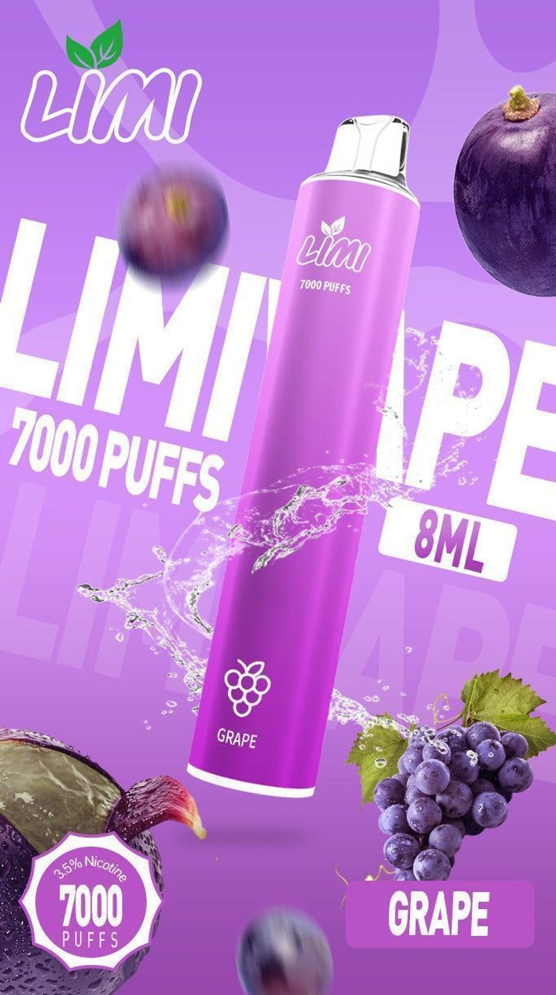 LIMI 7000大容量可拋式電子煙霧味全新升級，多口味暢享，海外現貨速達