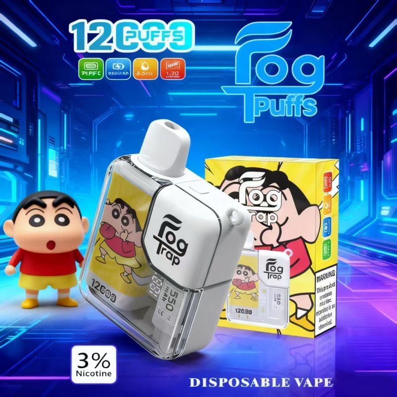 Fog Trap与LABUBU梦幻联名！12000口大容量抛弃式电子煙，配备LCD炫酷显示，Type - C快速充电，时尚潮流必备款