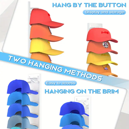 Wall Mounted Baseball Cap Rack, Can Hold Up to 20 Hats