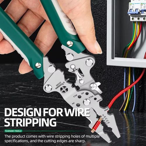 Multifunctional electrician's folding wire stripper with cutting and splitting function