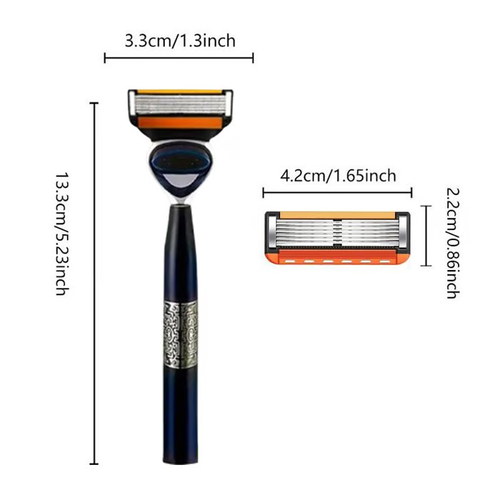 48-Piece Men's Razor Blade Replacement Set with Free Handle - Ultra Sharp Stainless Steel Blades for Smooth Shaving