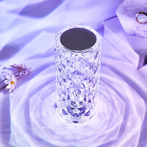 Colors Rose Rays Crystal Diamond Table Lamp