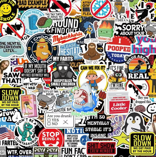 🔥🔥150Pcs Blue Collar Funny Stickers 👷‍♂️