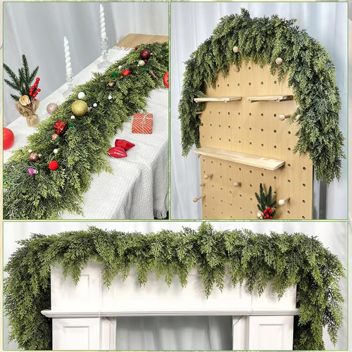 🏆2025 Super Value Se💥6 FT Artificial Cedar Garlands –Realistic Touch Winter Greenery