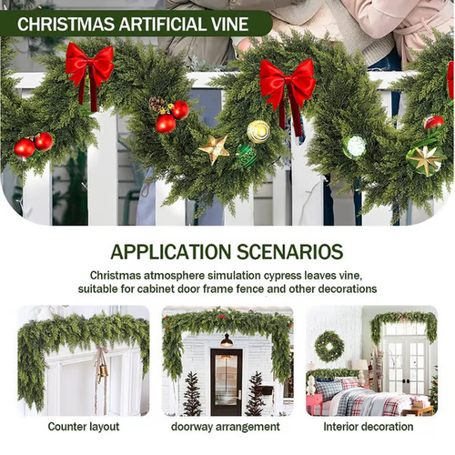 🏆2025 Super Value Se💥6 FT Artificial Cedar Garlands –Realistic Touch Winter Greenery