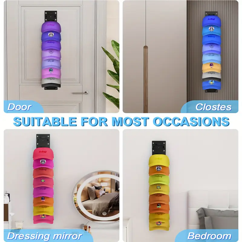 Wall Mounted Baseball Cap Rack, Can Hold Up to 20 Hats
