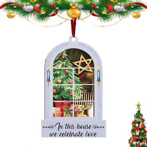 Christmas Hanukkah Acrylic Ornament