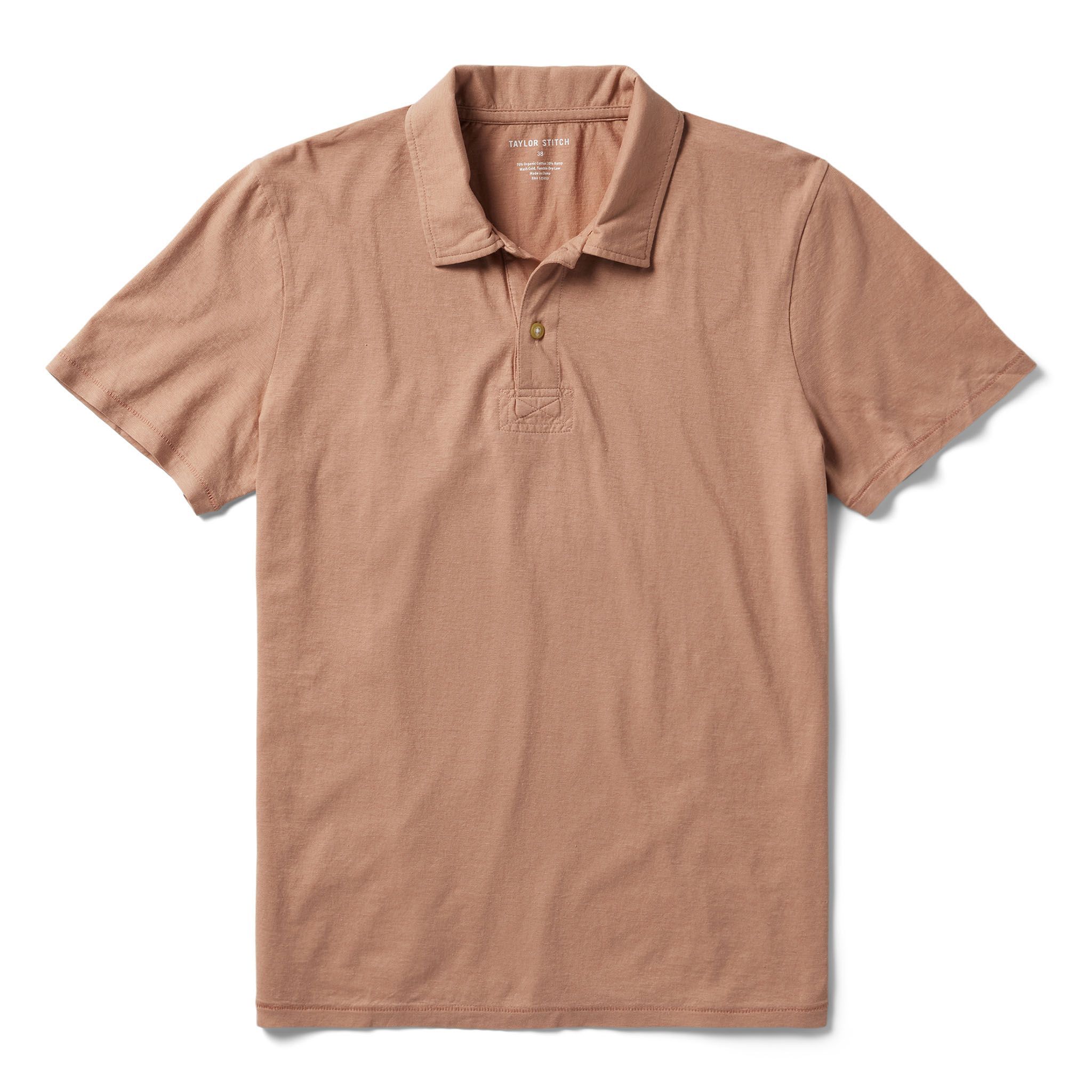 Usnrw Cotton Hemp Polo in Dried Acorn