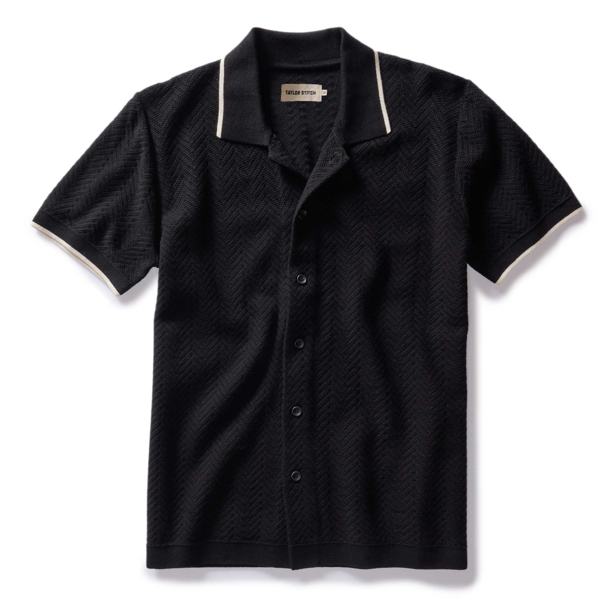 Usnrw Button Down Polo in Coal Herringbone