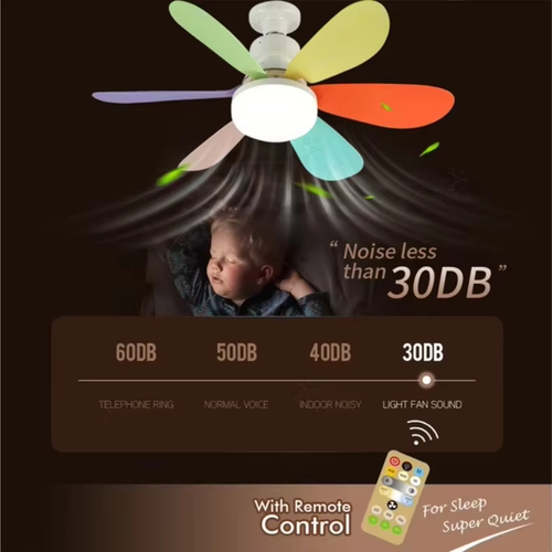 Home ultra Quiet Small Fan Light E27 Screw Mouth Ceiling Fan Light Restaurant Bedroom Fan Light