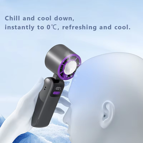 ❄Cold Cooling Ice Compress Mini Fan❄ Beat the Heat Anywhere! ❄🌬 Stay cool on the go with the **Hand Folding High-Speed Turbine Fan**! 🚀💨 and ultra-portable design—your ultimate summer companion!