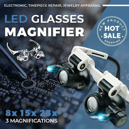 LED Glasses Magnifier 8x 15x 23x(🔥Hot sale 🔥)
