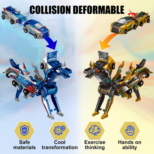 🎁✨ Collision Transforming Dinosaur Car Toy