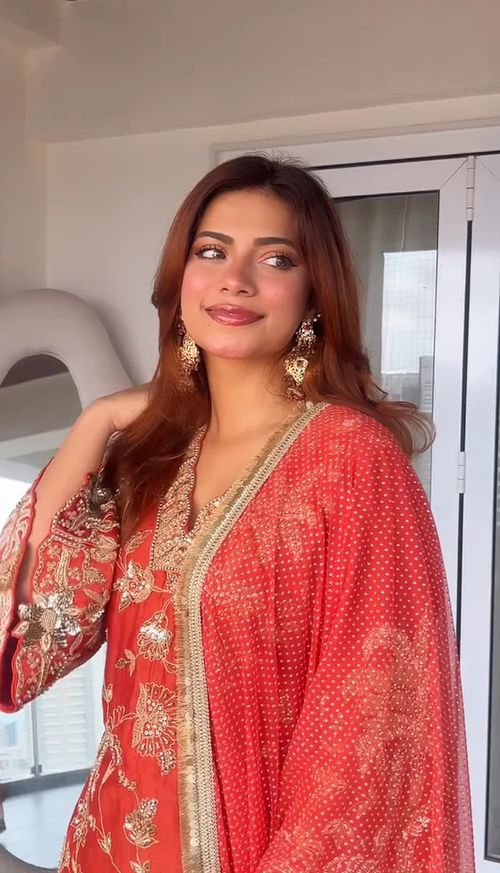 New Creap Silk Embroidered Suit With Dupatta