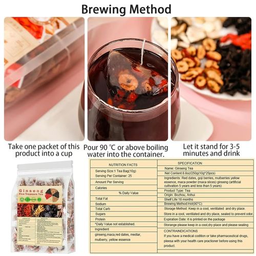💥Ginseng Six Treasures Tea Organic Kidney Cleanse Tea💪