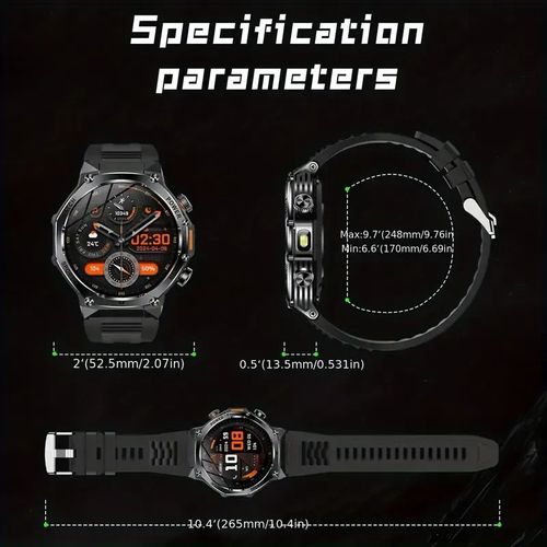 LIGE Men's Smartwatch （Receive and Make Calls）1.80-inch Large Screen Smartwatch with 800mAh Battery, Outdoor Flashlight 100+ Sports Modes, Activity Tracker, IPX8 High Quality for iPhone and Android, 2 Straps
