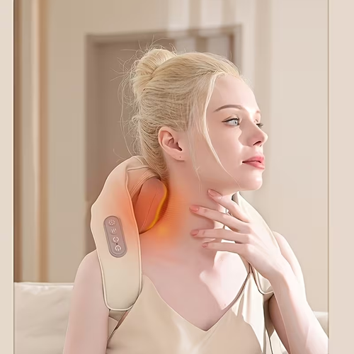 Deep Shoulder And Neck MassageWireless Shiatsu Neck And Shoulder Massager Deep Relaxation Massage, 6 Massage Nodes, Heating, Adjustable Speed, to Meet Different Needs, Rechargeable Suitable for Adult Neck, Back, Leg Relaxation