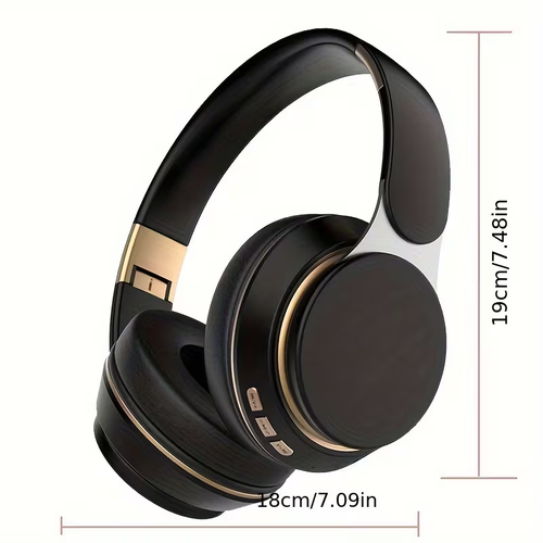 Wireless BT Headphones Over Ear Comfortable Foldable Headset with