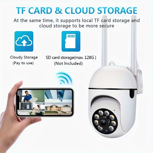 2pcsCompact 5G IP Security Cameras - 3MP Full HD Video, 2.4G Long Range WiFi Connection, Night Vision, APP Remote Surveillance