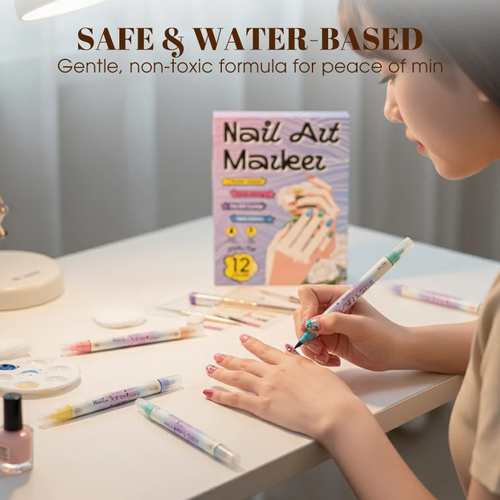 Dual-Tip Nail Art Marker Pens – Vibrant, Quick-Dry & No UV Lamp Needed 24 Colors!