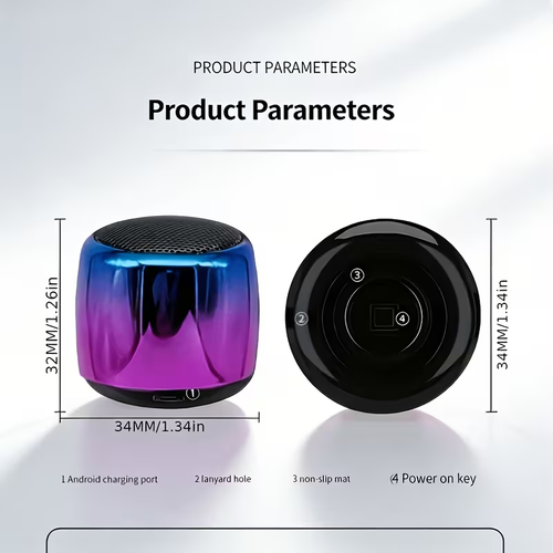 Mini Wireless Speaker With Microphone, Compatible For TWS Pairing 360° Stereo Surround Soun Built-in Mic  Portable