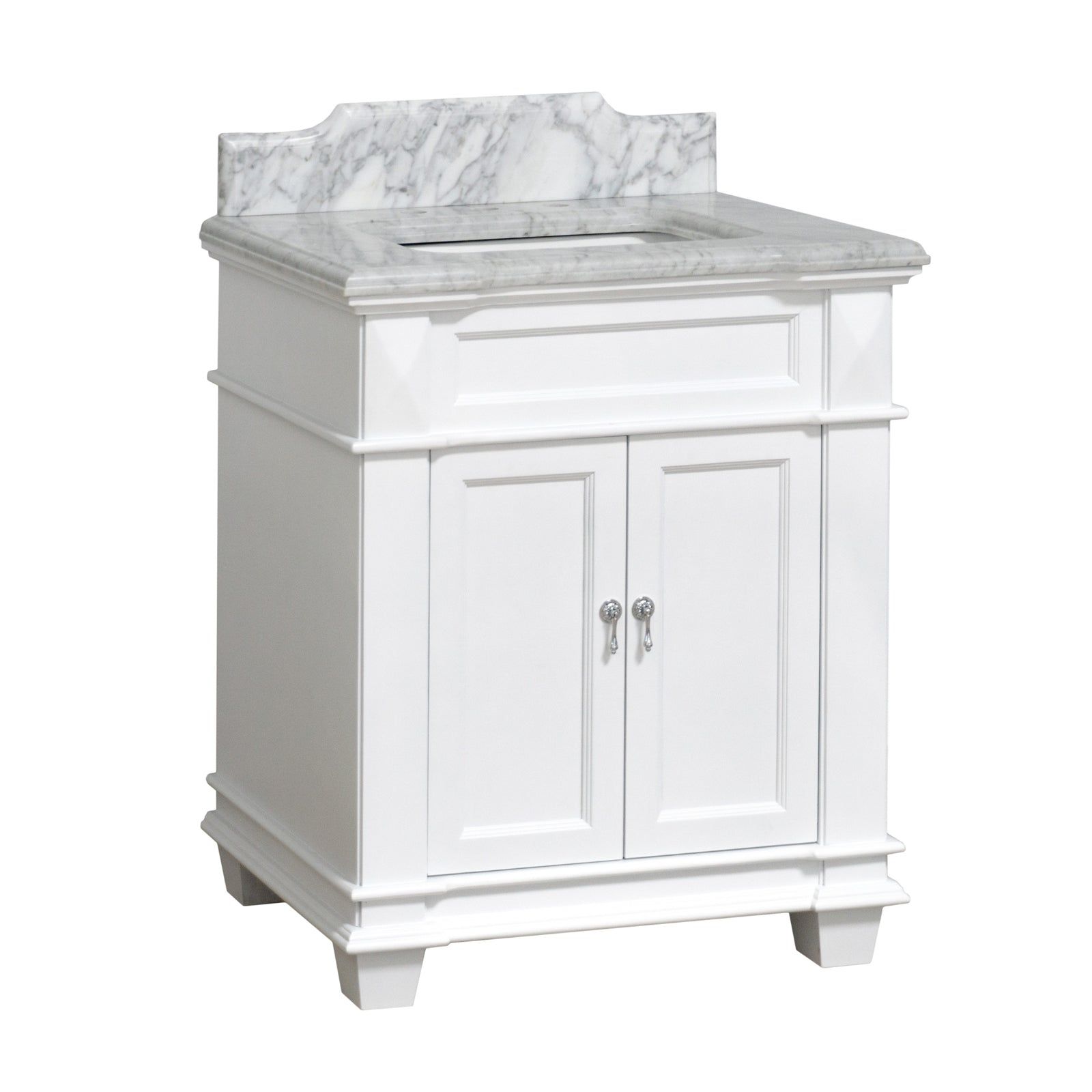 Elizabeth 30-inch Vanity with Carrara Marble Top  Czech Republic Denmark Estonia Finland France Germany Greece Hungary Iceland Ireland Italy