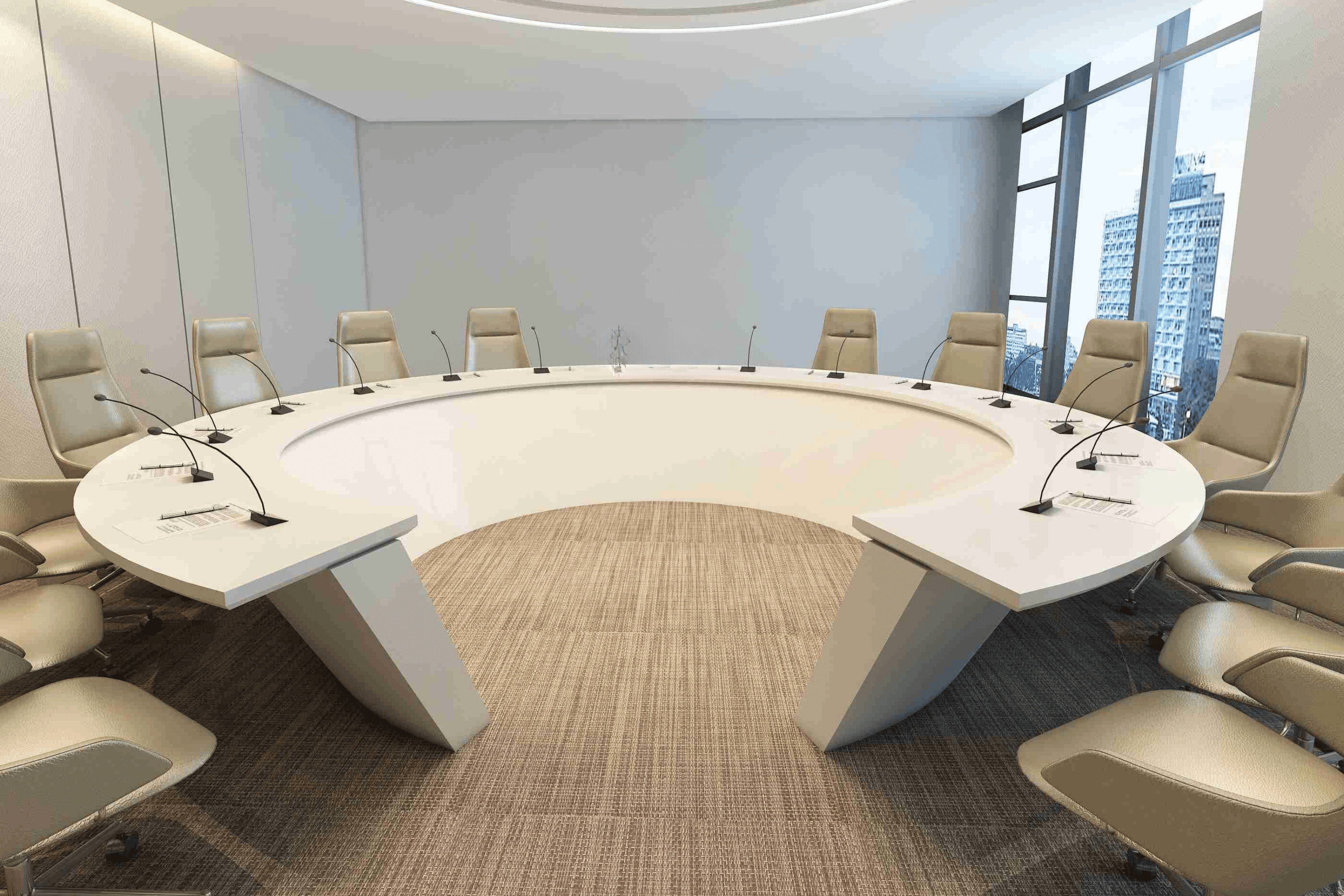 USA CA  Conference Table Modern Simple Round Table Conference Room