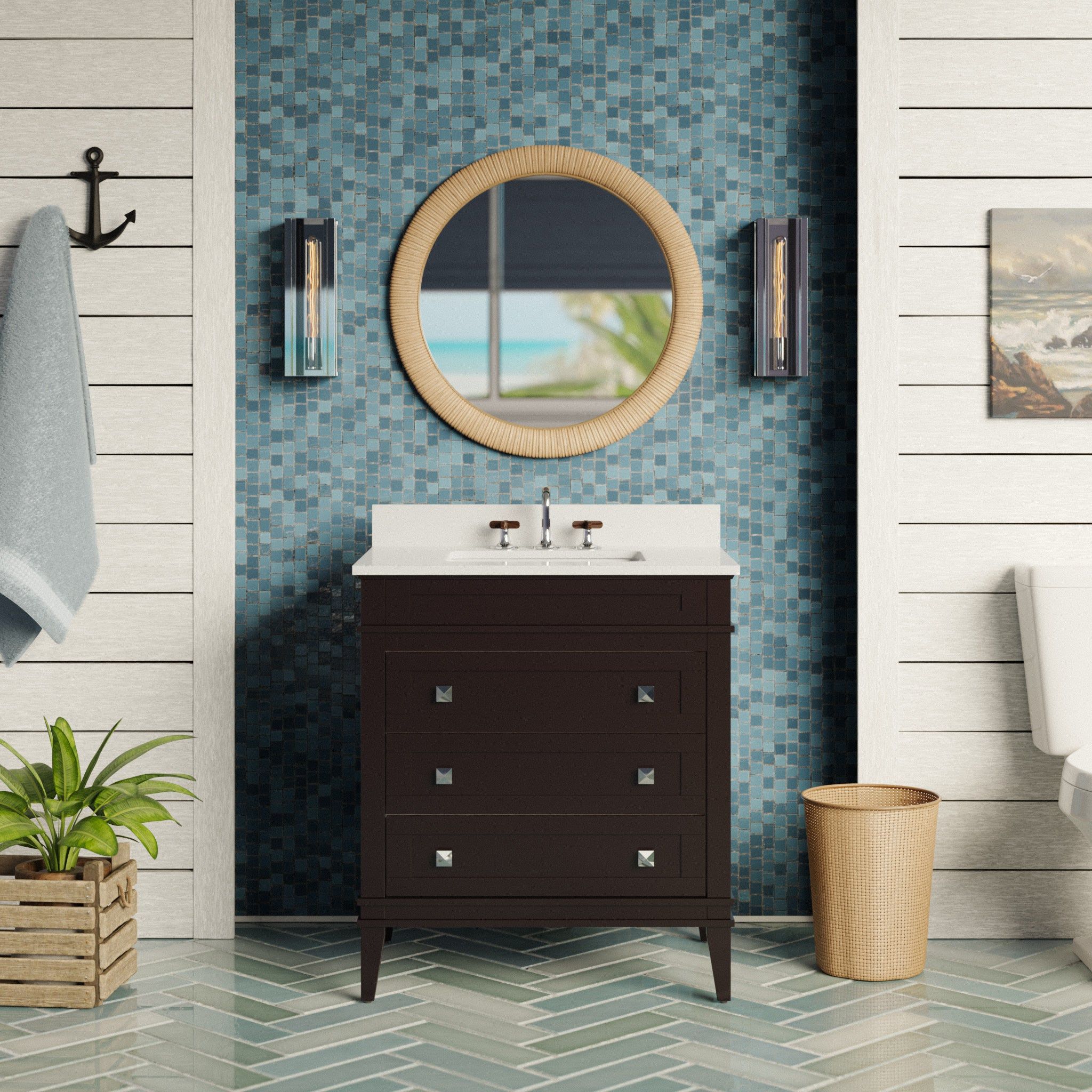 Eleanor 30-inch Vanity with Quartz Top  Czech Republic Denmark Estonia Finland France Germany Greece Hungary Iceland Ireland Italy