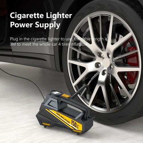 Digital tire inflator, portable air compressor pump with LED light