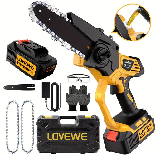 Mini Chainsaw Cordless, 6 Inch Handheld Electric Chain Saw