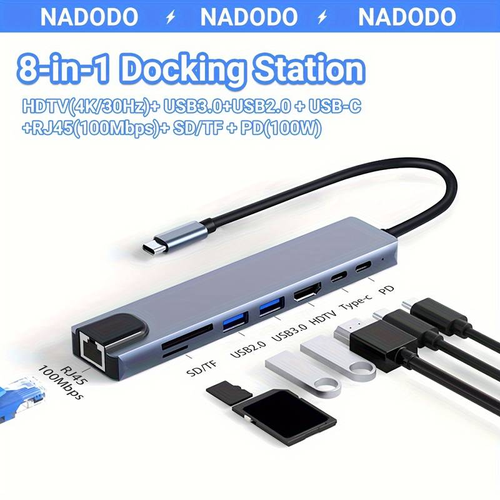8-in-1 USB C Hub Multiport Adapter