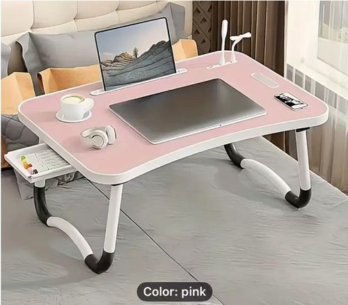 Portable Foldable Multifunctional Leg Rest Table with Cup Holder And Drawer, USB, Fan And Light  Bed Tray for Laptop Breakfast In Bed Reading And Writing On Sofa Couch Laptop Desk On Bed