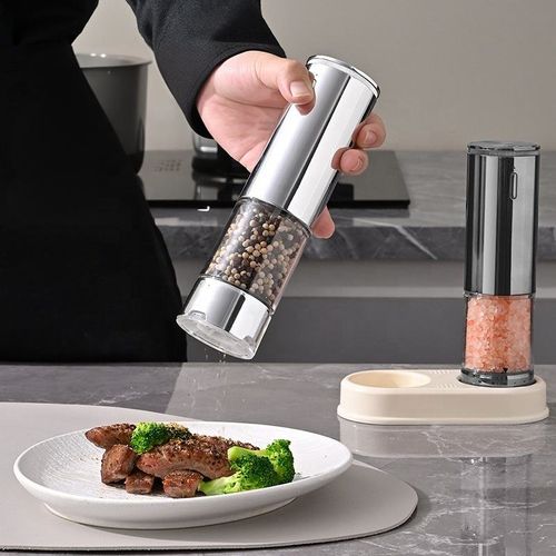 New Design Automatic Salt and Pepper Grinder Set with 6 Levels External Adjustable USB Rechargeable Electric Pepper Grinder