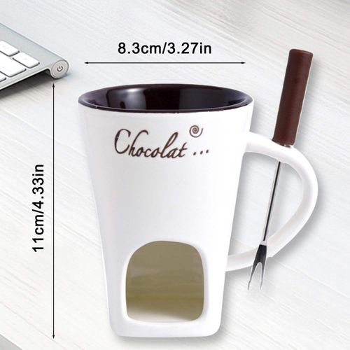 Chocolate Fondue Mug Ceramic Melting Mug Fondue Coffee Cup Melting Fondue Mug for Chocolate Cheese Butter 130 ml