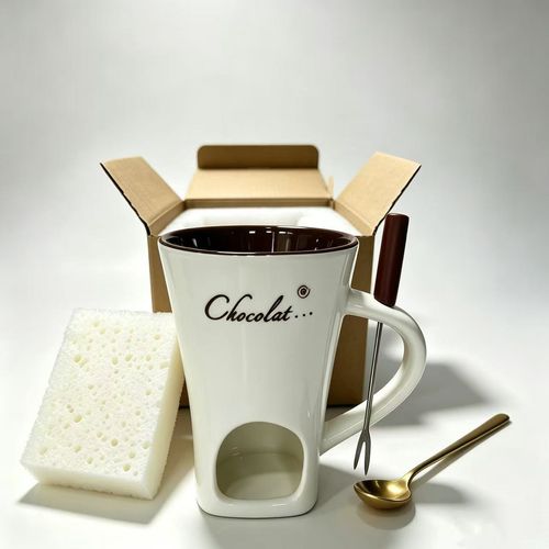 Chocolate Fondue Mug Ceramic Melting Mug Fondue Coffee Cup Melting Fondue Mug for Chocolate Cheese Butter 130 ml